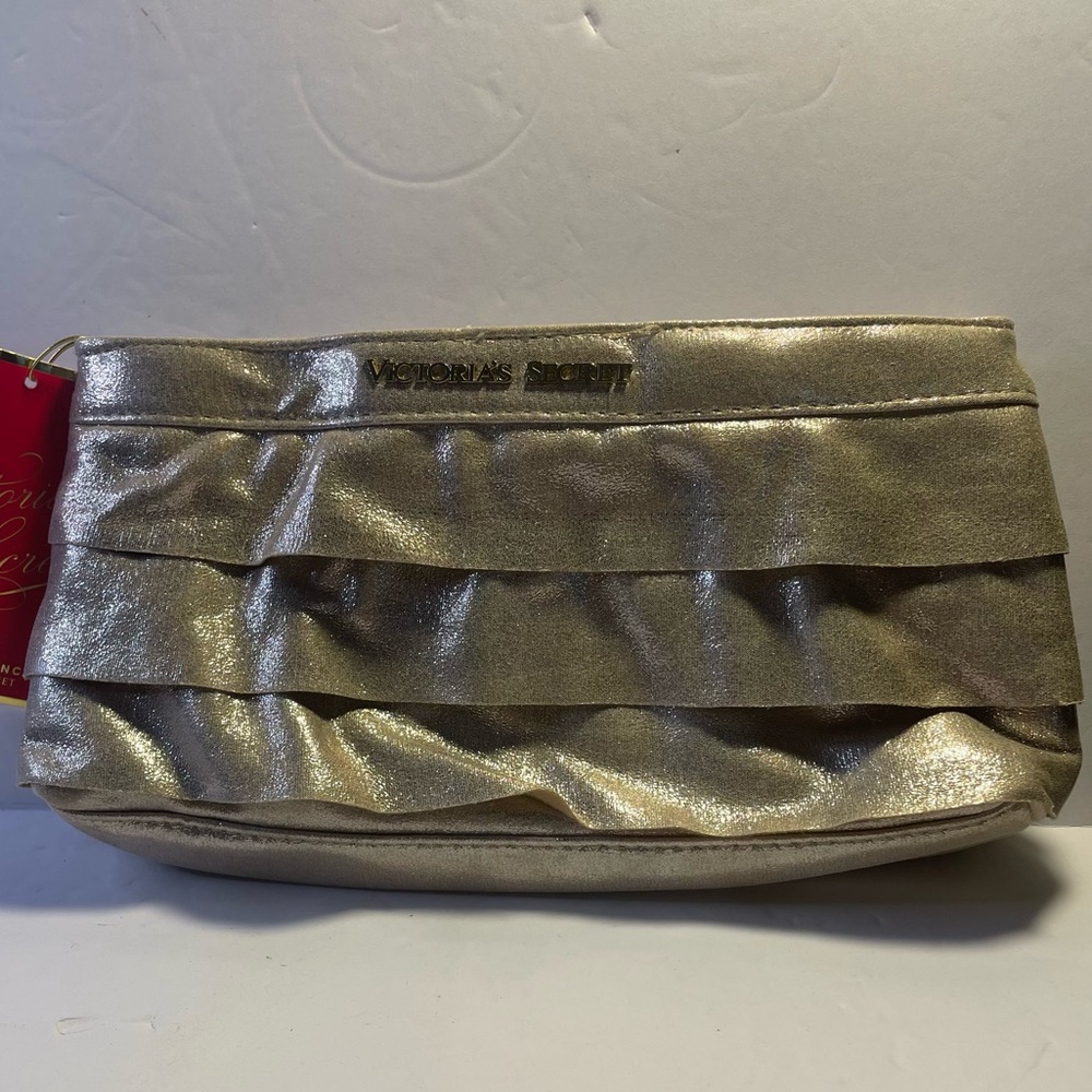 Victoria's Secret Gold Shimmer Cosmetic Bag